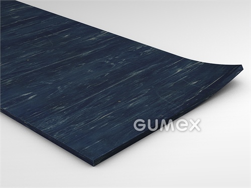 Gumová podlahovina GW CIVI, hrúbka 3mm, šírka 1250mm, 85°ShA, SBR, dezén hladký, -20°C/+60°C, modrá